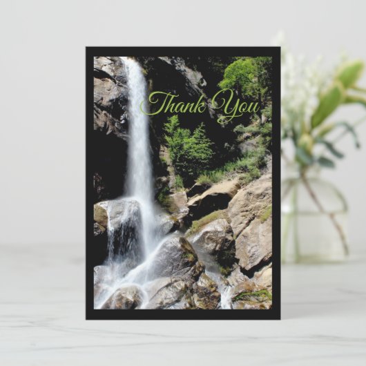 Wasserfall Dankeskarte (Stehend Vorderseite)