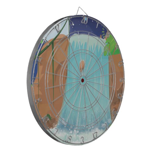 Wasserfall Dartscheibe (Vorderseite Links)