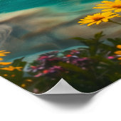 Wasserfall der Ätherischen Inseln im Frühjahr Poster (Ecke)