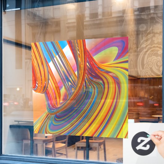 Wasserfall der Farbe Fensteraufkleber (Café-Fenster)