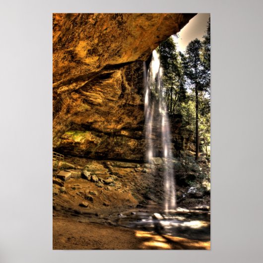Wasserfall der Höhle, Hügel der Hocken, Ohio Poster (Vorne)