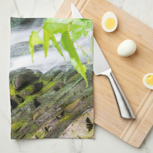 Wasserfall des Hell's Gate Canyon Geschirrtuch (Viertel Falte)