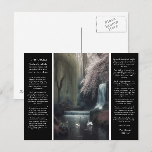 Wasserfall Desiderata: Petals, Pools und Friedlich Postkarte (Vorne/Hinten)