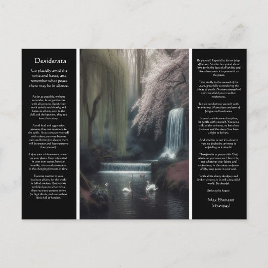 Wasserfall Desiderata: Petals, Pools und Friedlich Postkarte (Vorderseite)