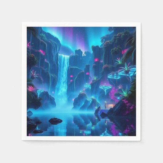 Wasserfall Entaway Neon Serviette (Vorderseite)