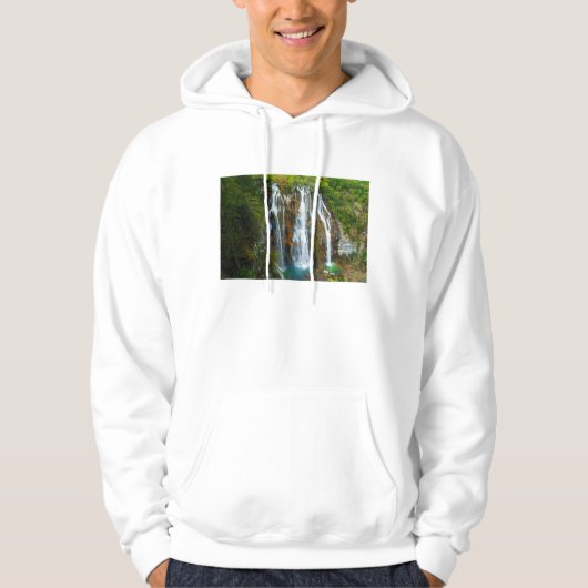 Wasserfall erhöhter Blick, Kroatien Hoodie (Vorderseite)