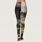 Wasserfall-Fluss-Falke-Vogel ganz über Leggings (Rückseite)