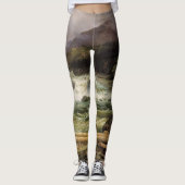 Wasserfall-Fluss-Falke-Vogel ganz über Leggings (Vorderseite)