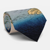 Wasserfall Fluss Vintag Ukiyo-e Japanische Kunst Krawatte (Gerollt)