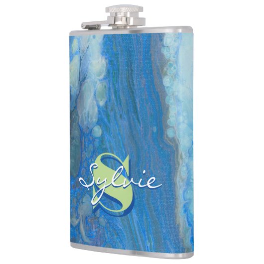 Wasserfall-Flüssigkeitspainierung Flachmann (Links)