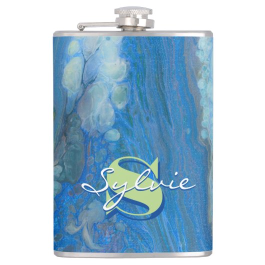 Wasserfall-Flüssigkeitspainierung Flachmann (Vorderseite)