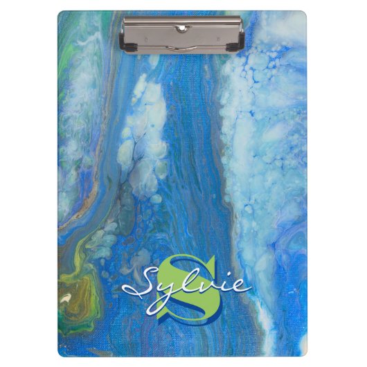 Wasserfall-Flüssigkeitspainierung Klemmbrett (Vorderseite)