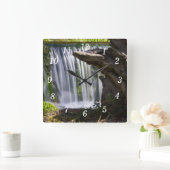 Wasserfall-Fokussierte Wall-Uhr Quadratische Wanduhr (Zuhause)