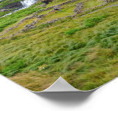 Wasserfall Fossarrett, Island Poster (Ecke)
