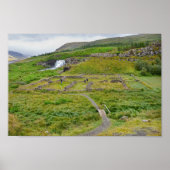 Wasserfall Fossarrett, Island Poster (Vorne)