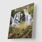 Wasserfall Foto Quadratische Wanduhr (Winkel)