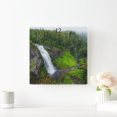 Wasserfall-Foto Quadratische Wanduhr (Zuhause)