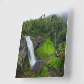 Wasserfall-Foto Quadratische Wanduhr (Winkel)