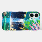 Wasserfall Frühjahr - Anime Landschaft Case-Mate iPhone Hülle (Rückseite (Horizontal))