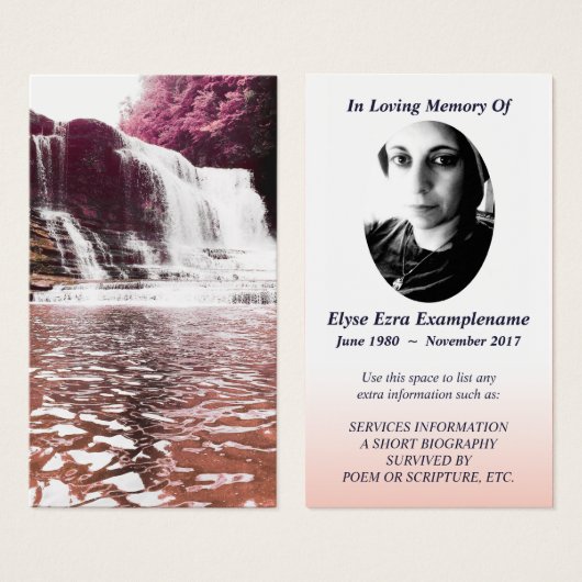 Wasserfall-Gedenkkarte (Vorne & Hinten)