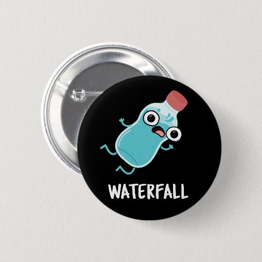 Wasserfall Gewitter Wasserpuppe Dunkel BG Button (Vorne & Hinten)