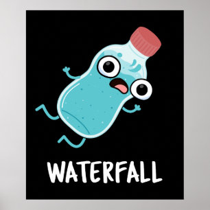 Wasserfall Gewitter Wasserpuppe Dunkel BG Poster