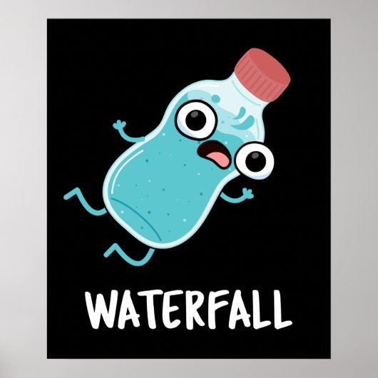 Wasserfall Gewitter Wasserpuppe Dunkel BG Poster (Vorne)