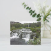 Wasserfall Gjáin im Þjórsárdalur-Tal, Island Postkarte (Stehend Vorderseite)