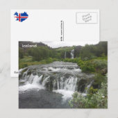 Wasserfall Gjáin im Þjórsárdalur-Tal, Island Postkarte (Vorne/Hinten)
