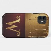 ✨ Wasserfall-Glitter-W-Monogramm-Tropf Luxus Case-Mate iPhone Hülle (Rückseite (Horizontal))