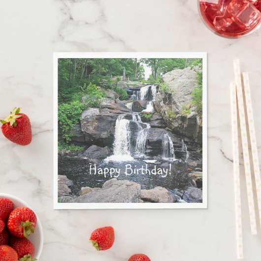 Wasserfall glücklich Geburtstag Serviette (Beispiel)