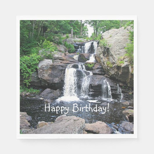 Wasserfall glücklich Geburtstag Serviette (Vorderseite)