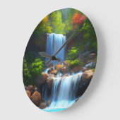 Wasserfall Große Wanduhr (Winkel)