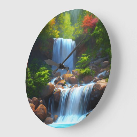 Wasserfall Große Wanduhr (Winkel)