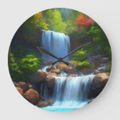 Wasserfall Große Wanduhr (Vorderseite)