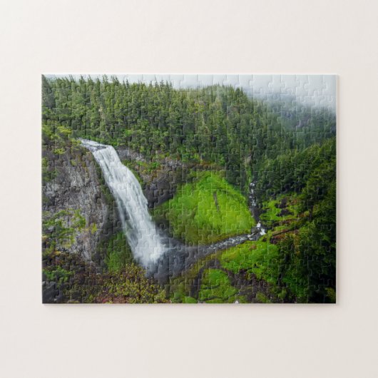 Wasserfall-Grünlandschaft Puzzle (Horizontal)