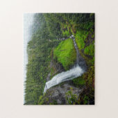 Wasserfall-Grünlandschaft Puzzle (Vertikal)