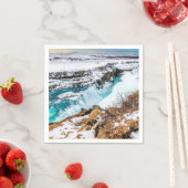 Wasserfall Gulfoss Island im Winter Serviette (Beispiel)