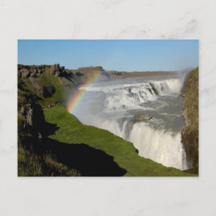 Wasserfall Gullfoss im Sommer Postkarte