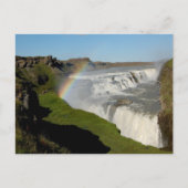 Wasserfall Gullfoss im Sommer Postkarte (Vorderseite)