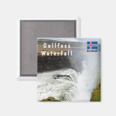 Wasserfall Gullfoss - Südwesten Islands Magnet (Vorderseite/Rückseite)