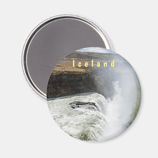 Wasserfall Gullfoss - Südwesten Islands Magnet (Vorderseite/Rückseite)