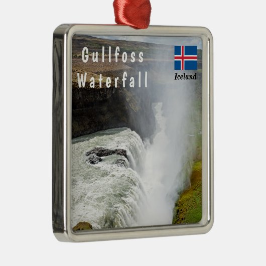 Wasserfall Gullfoss - Südwesten Islands Ornament Aus Metall (Rechts)