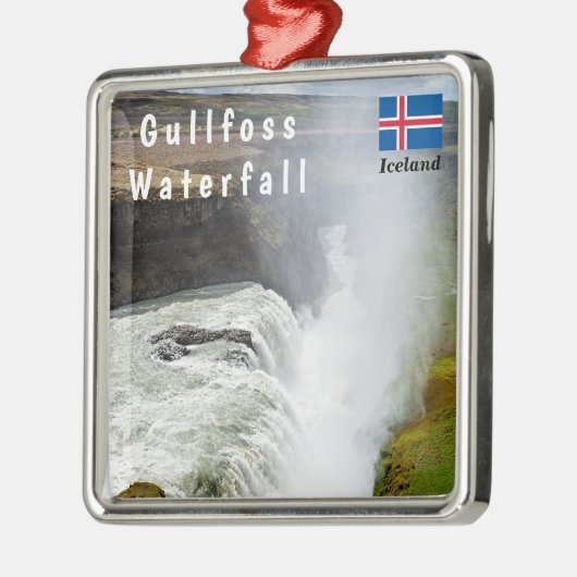 Wasserfall Gullfoss - Südwesten Islands Ornament Aus Metall (Links)
