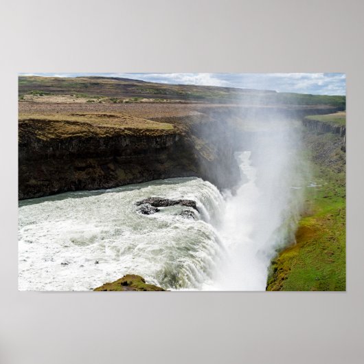 Wasserfall Gullfoss - Südwesten Islands Poster (Vorne)