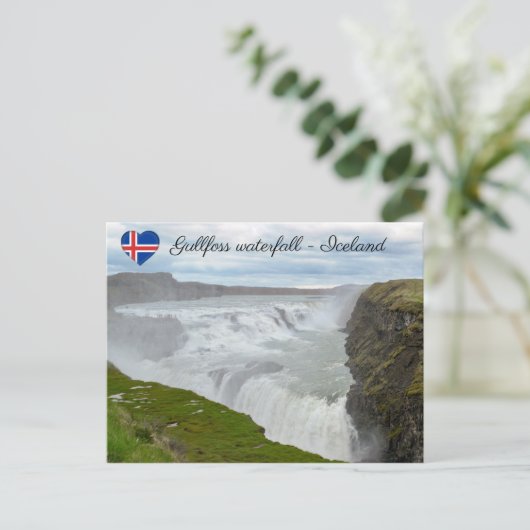 Wasserfall Gullfoss - Südwesten Islands Postkarte (Stehend Vorderseite)