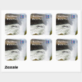 Wasserfall Gullfoss - Südwesten Islands Quadratischer Aufkleber (Blatt)