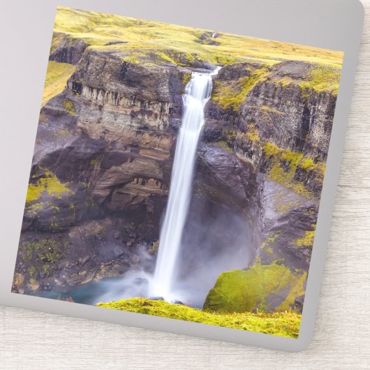 Wasserfall Haifoss, Island Aufkleber (Detail)