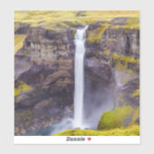 Wasserfall Haifoss, Island Aufkleber (Blatt)