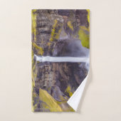 Wasserfall Haifoss, Island Badhandtuch Set (Handtuch)